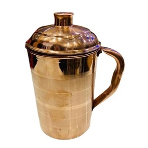 Carafe à boisson décorative en cuivre au design moderne avec poignée en laiton, pichet à eau en cuivre très vendu, carafe métallique pour la maison - Product Image 3