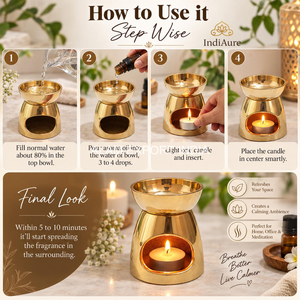 Gold Finished Pure Brass Handmade <b>Oil</b> Diffuser Incense <b>Burner</b> Tabletop Decorative Best selling Home Fragrance Aromatherapy Deco - Product Image 6
