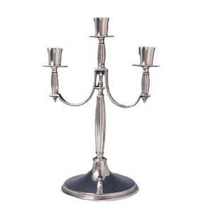 Elegant <b>Silver</b> Aluminium 5-Arm Candelabra Candle Holder Classic Vintage Metal 5-Light <b>Candlestick</b> Stand For Wedding Centerpiece - Product Image 3
