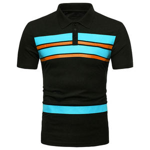 Camiseta de Verano para Hombre, Talla Grande, Informal, a la Moda, con Bloques de Color, Último Diseño, Camiseta Polo de Manga Corta de Algodón para Hombre - Product Image 5