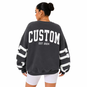 Sudadera de mujer personalizada con logotipo, de lana gruesa para invierno, estilo urbano, informal, cómoda y a la moda. - Product Image 1