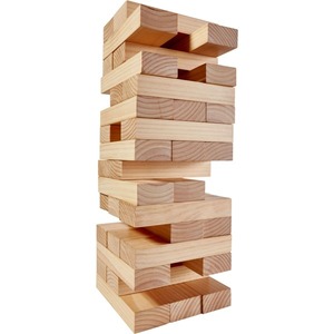 Jeu de tour de blocs en bois Jenga, blocs carrés durables, jeu de société familial amusant, 2 joueurs, défi de dextérité - Product Image 4