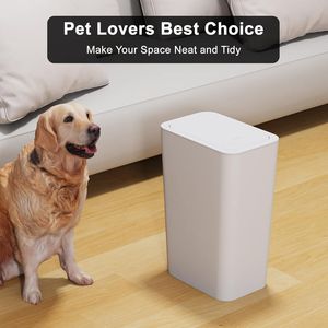 Paquete de 3 Cubos de Basura para Baño de 10L/2.6 Galones con Tapa de Presión, Cubo de Basura Delgado, Cesto de Basura Pequeño, Práctico Contenedor de Residuos para Baño - Product Image 3