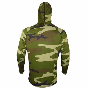 Camisa de Pesca con Capucha de Manga Larga con Camuflaje para Hombre, Secado Rápido, UPF 50, Top Deportivo para Exteriores, Estampado de Logotipo Frontal - Product Image 3