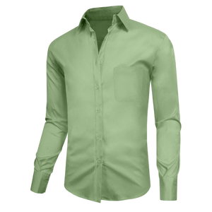 Camisa de Vestir Azul Claro Clásica para Hombre, Corte Entallado, Manga Larga, con Botones, Formal, Informal de Negocios, para Oficina, Boda, Fiesta, Premium, Elegante - Product Image 3