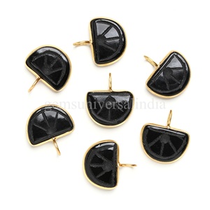 Colgante de Plata de Ley con Baño de Oro Vermeil, con Ónix Negro Natural Tallado en Forma de Fruta Naranja, Amuleto de Joyería con Gema, Colgante de Cristal Curativo, Venta al por Mayor - Product Image 6