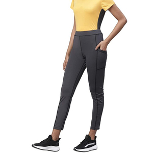 Leggings pour femmes à ourlet fendu, taille haute, avec fente latérale, longueur cheville, pour le yoga, la gym, décontractés, style bohème - Product Image 2