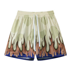 Pantalones Cortos Deportivos Transpirables de Lona con Estampado por Sublimación de Moda, 100% Poliéster, Pantalones Cortos Sólidos para Hombre - Product Image 2