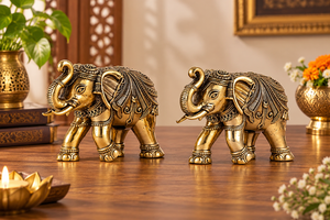 Figuras Decorativas de Elefantes de Latón Hechas a Mano, Estatuas de Elefantes de Metal para Decoración de Mesa de Oficina u Hogar, Regalo Tradicional - Product Image 6