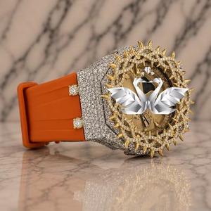 Reloj de Diamantes Moissanite de Diseño Único para Hombre, Reloj de Lujo con Aspecto de Diamantes en Acero Inoxidable, Disponible al Mejor Precio del Mercado - Product Image 3