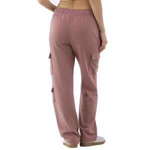 Pantalones cargo para mujer, pantalones deportivos casuales de cintura alta, pantalones de chándal de forro polar, pantalones holgados con bolsillos - Product Image 4