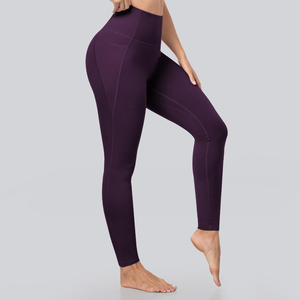 High Waist Yoga Leggings with Side Pocket | <b>Tummy</b> <b>Control</b> Compression Workout Gym Fitness Running Activewear Pants | OEM ODM - Product Image 6