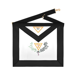 Tablier de Rite Écossais 4ème Degré Noir, Régalia Maçonnique avec Ruban Moiré et Couronne Brodé, Tablier Cérémonial Personnalisé pour Franc-Maçon - Product Image 1
