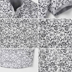 เสื้อเชิ้ตผู้ชายลำลองลายพิมพ์สำหรับฤดูร้อน แขนสั้น ปกคอเสื้อแบบพับได้ ดีไซน์สั่งทำพิเศษ - Product Image 3