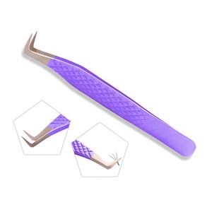 Pinzas de pestañas clásicas y de volumen hechas a mano con herramienta de belleza de Punta puntiaguda para una mayor seguridad y mejores resultados - Product Image 1