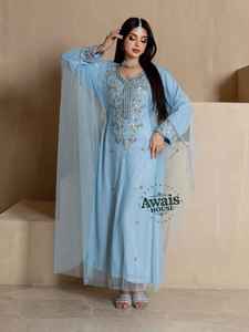 ชุดเดรสยาว 2 ชิ้น แบรนด์ AWAIS HOUSE สำหรับผู้หญิงมุสลิม ดีไซน์เรียบหรู ผ้ากำมะหยี่ประดับลูกปัด ทรงเอไลน์ เหมาะสำหรับงานกลางคืน/งานทางการ ขายส่ง - Product Image 5