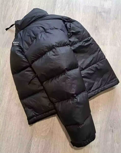 Veste d'hiver décontractée pour homme, en duvet noir, couleur unie, à capuche, sans logo, col en polyester 100% - Product Image 3