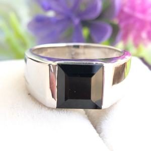 Natural Black Onyx <strong>Men</strong>&rsquo;s <strong>Ring</strong> 925 Sterling <strong>Silver</strong> Engagement <strong>Ring</strong> 8mm Square Black Gemstone <strong>Signet</strong> <strong>Ring</strong> July Birthstone Gift - Product Image 6