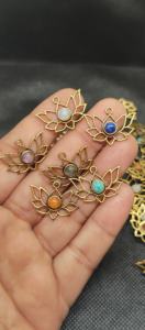 Conectores de Latón con Piedras Preciosas para Colgantes de Boda con Gemas Mixtas - Product Image 6