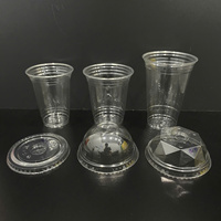 Gobelets en plastique PET transparents jetables de qualité supérieure de 22 oz avec couvercle pour boissons froides, café glacé, latte, jus, smoothie