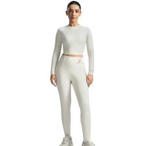 Conjunto de Yoga para Mujer, Top Corto de Manga Larga, Leggings de Cintura Alta, Ropa Deportiva para Gimnasio, Ropa de Entrenamiento, Venta al Por Mayor - Product Image 1