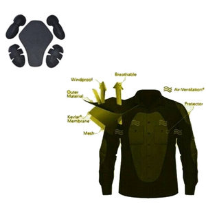 Men's Soft Black Yarn Dyed Flannel Casual <b>Shirt</b> for Motorbike Riding Breathable Anti-Wrinkle CE Approved 5 Spot Protected Armor - Product Image 4