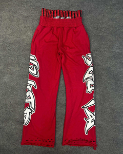 Pantalon surdimensionné déchiré à double taille avec impression personnalisée Glory, qualité supérieure pour tenue décontractée, unisexe, vente en gros OEM - Product Image 3