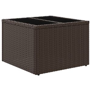 Tavolo da giardino marrone PE Rattan con prodotti in acciaio verniciato a polvere e tavoli da esterno in vetro temperato - Product Image 6