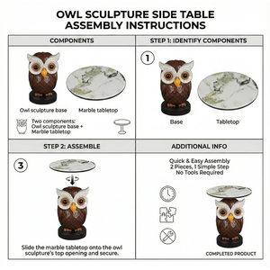 Tavolino d'Appoggio a Forma di Gufo in Resina Ecologica Contemporanea per Appartamenti - Product Image 6