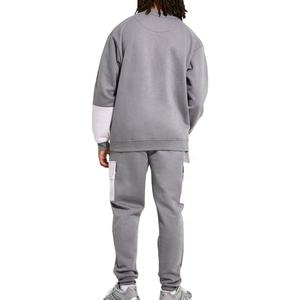 Survêtements d'hiver pour hommes en gros Sweat-shirt à capuche avec logo personnalisé et combinaisons de jogging unies de couleur unie - Product Image 3