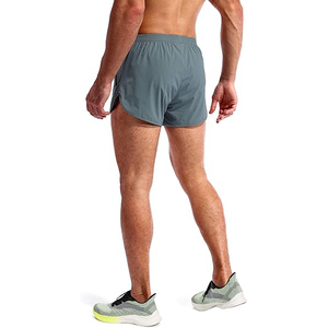 Pantalones Cortos Deportivos para Hombre, Color Gris Claro, Transpirables, para Entrenamiento, con Bolsillo con Cierre para Teléfono - Product Image 4