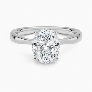 Bague BOJ 081, coupe ovale, argent 925, inspirée des motifs floraux, solitaire en diamant, 2 carats, couleur D, VVS1, moissanite certifiée GRA, prix bas - Product Image 1