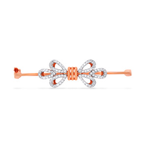 Bracelet Boucle Luxe 14K Or Rose Entrelacé Diamants Scintillants et Diamants de Laboratoire Radiants – Design Classique pour Femme - Product Image 1
