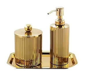 Stylish Metal Soap <b>Dispenser</b> Bottle Contemporary Design Durable Pump Refillable Liquid Soap <b>Dispenser</b> Home Decor - Product Image 1