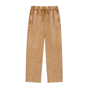 Men's Cotton Sweatpants <b>Elastic</b> <b>Waist</b> Drawstring Casual Washed Midweight Autumn Pants - Product Image 3