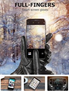 Men's Soft Winter Leather <b>Gloves</b> Fashion for Travel Outdoor & Daily Casual Use - Product Image 4
