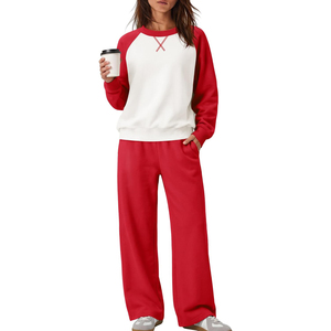 Conjunto Deportivo Informal de 2 Piezas para Mujer, Sudadera con Mangas Raglán en Bloques de Color y Pantalones Largos, de Secado Rápido, en Spandex/Algodón - Product Image 5