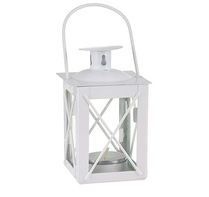 Venta al por Mayor de Hermosas Linternas de Metal y Vidrio Ecológicas y Portátiles con Acabado Blanco para Decoración del Hogar - Product Image 3