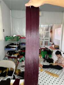 CDYHAIRVN Extensiones de Cabello Humano Vietnamita Liso Natural Borgoña Oscuro 100% Cutícula Alineada No Remy Color Personalizado Liso - Product Image 2