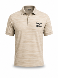 Chemise à manches courtes unie pour homme, en polyester et coton tricoté, respirante, style décontracté, logo personnalisé brodé sur le devant - Product Image 2