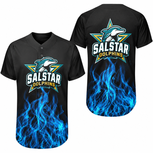 Uniformes de Béisbol Personalizados de Manga Corta, Tallas y Colores Variados, Disponibles en Tallas Grandes, de Secado Rápido y Transpirables, 100% Poliéster, SALSTAR SPORTS - Product Image 1