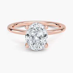แหวนโซลิแทร์ทรงสวยหรูเข้ารูปพอดี ทำจากทองคำแท้ 14K สีเหลือง - Product Image 5
