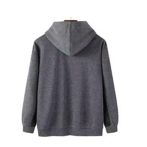 Sweat à capuche en molleton 100 % coton pour homme, avec logo patchwork uni sur le devant, 220g, service OEM, streetwear d'hiver - Product Image 2