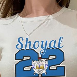 T-shirt court Sigma Gamma Rho pour femme, à manches courtes, ajusté, décontracté, tendance, streetwear, confortable pour tous les jours, OEM ODM - Product Image 6