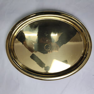 ชุดถาดเสิร์ฟรูปวงรีสแตนเลสสตีลเคลือบทองหรูหรา 4 ชิ้น แบบซ้อนได้ ขัดเงาเหมือนกระจก สำหรับบุฟเฟ่ต์ - Product Image 4