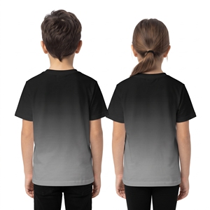 T-shirts décontractés à col rond unisexe pour enfants, sublimation, dégradé bicolore, manches courtes, pour garçons et filles, vêtements décontractés personnalisés OEM - Product Image 6