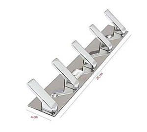 5 Pin Modern Stainless Steel Cloth <b>Hook</b> Wall Mounted SS202 Heavy Duty Rustproof Door <b>Towel</b> Hanger for Bathroom Kitchen Home - Product Image 1