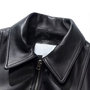 Chaqueta de Béisbol Corta de Cuero Sintético para Mujer, Diseño Moderno, Ajustada, Cortavientos, Estilo Urbano, Chaqueta Bomber para Motocicleta - Product Image 6