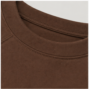 Camiseta de Mujer Marrón con Cuello Simulado, Manga Raglán Tres Cuartos y Corte Holgado WTS-0157 - Product Image 6