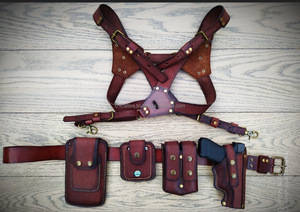 Nouvel arrivage de sacs de cow-boy de transport dissimulés occidentaux véritable étui dissimulé vertical en cuir de vachette fait à la main avec double Mag Handers - Product Image 2